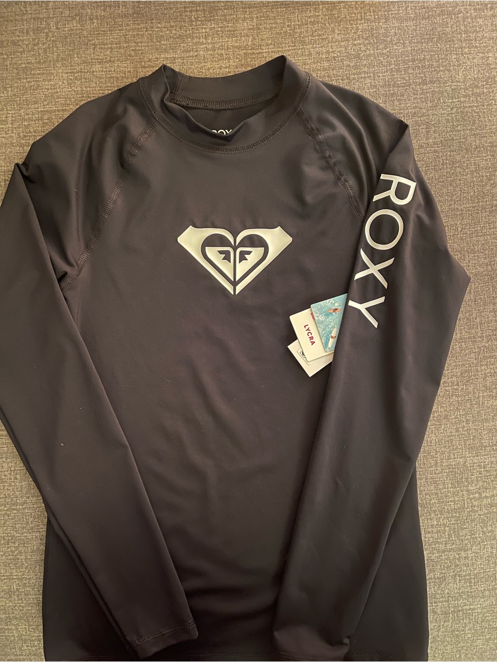 Roxy Black Long-Sleeve Logo Rash Guard